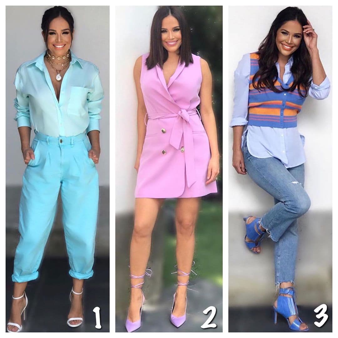 A Karita le lucen muy bien los colores pastel. Como muestra, esta combinación de imágenes en donde vemos distintos atuendos con un común denominador: la belleza.