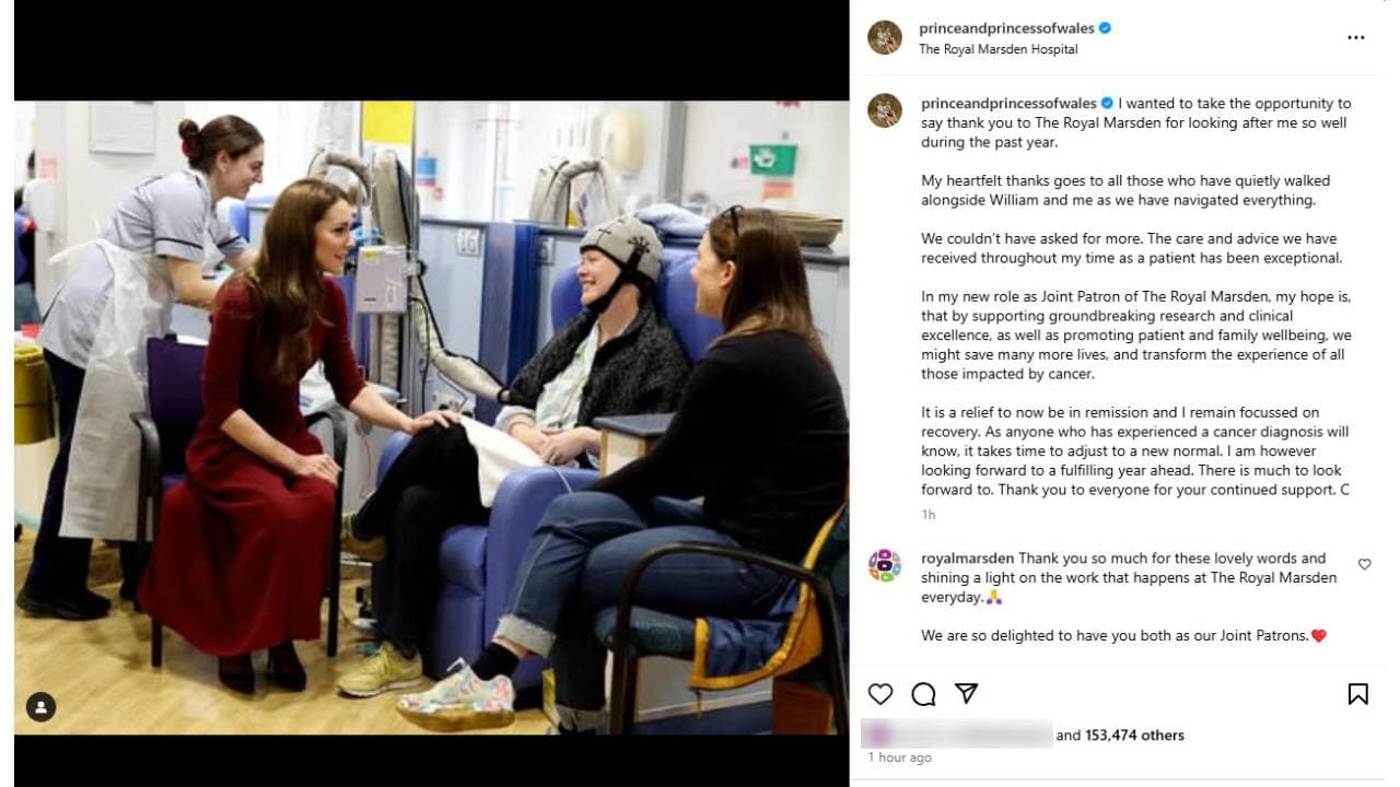 Kate Middleton visitó The Royal Marsden, hospital que ha llevado su tratamiento contra el cáncer..