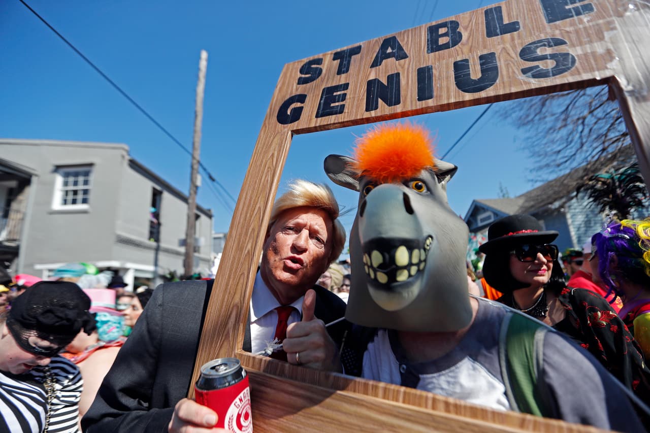 La sátira política también forma parte de la celebración del Mardi Gras.