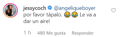 Por su parte, la actriz Jessica Coch pidió a Angelique Boyer que lo tape porque “le va a dar un aire”.