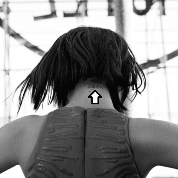 #2 Número romano en la parte posterior de su cuello.