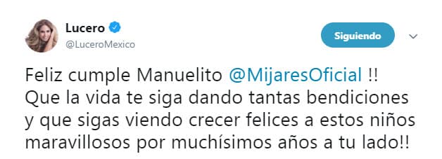 A través de sus redes sociales, Lucero compartió un emotivo mensaje dirigido a su exesposo. 
<br>