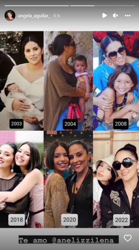 <b>Ángela Aguilar</b> compartió una serie de fotografías de diferentes años donde aparece con su madre Aneliz Álvarez-Alcalá y agregó "Te amo".