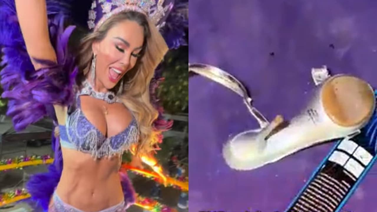 Ninel Conde sufre desliz de vestuario en pleno carnaval: ¡se le rompe el tacón y esto pasó!