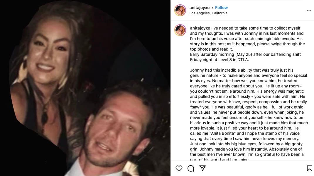 La compañera de trabajo de Johnny Wactor relata por primera vez los últimos momentos del actor al ser baleado en Los Ángeles