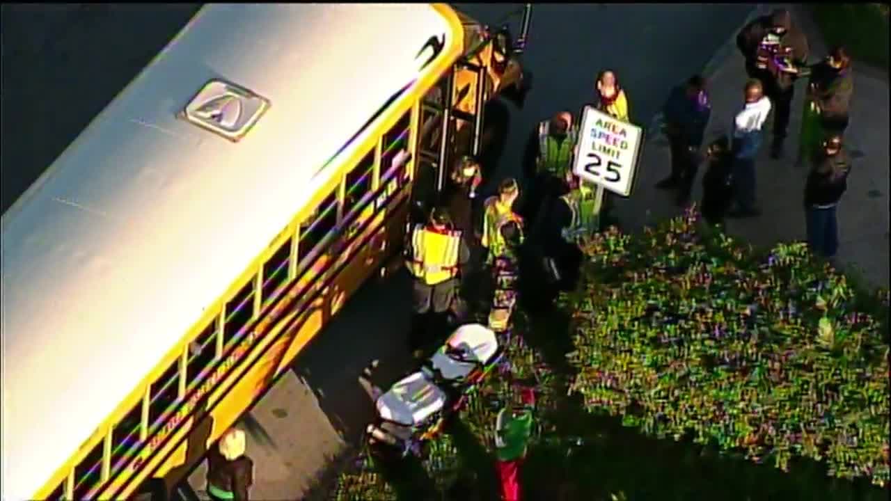 Choque de autobuses escolares deja saldo de 5 niños heridos 