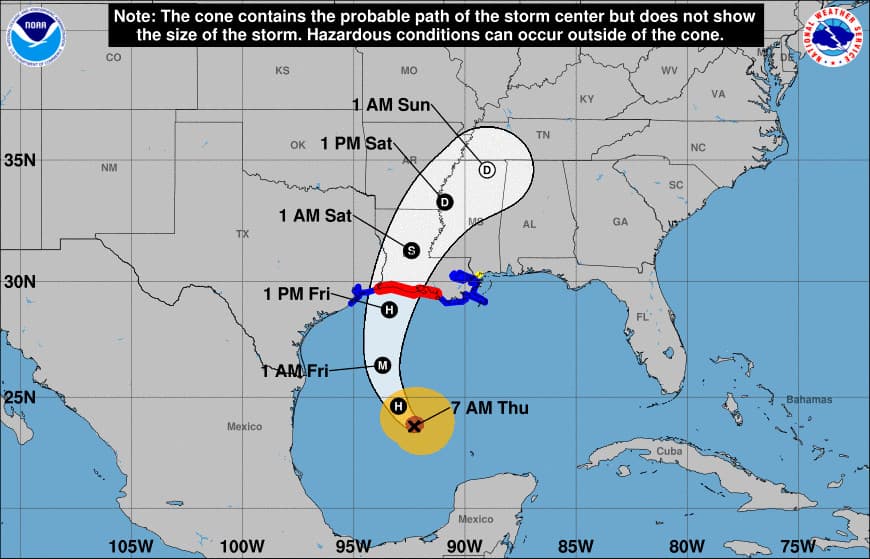 Tras tocar tierra en México el huracán Delta vuelve a ser un categoría 2 mientras avanza por el Golfo rumbo a Louisiana