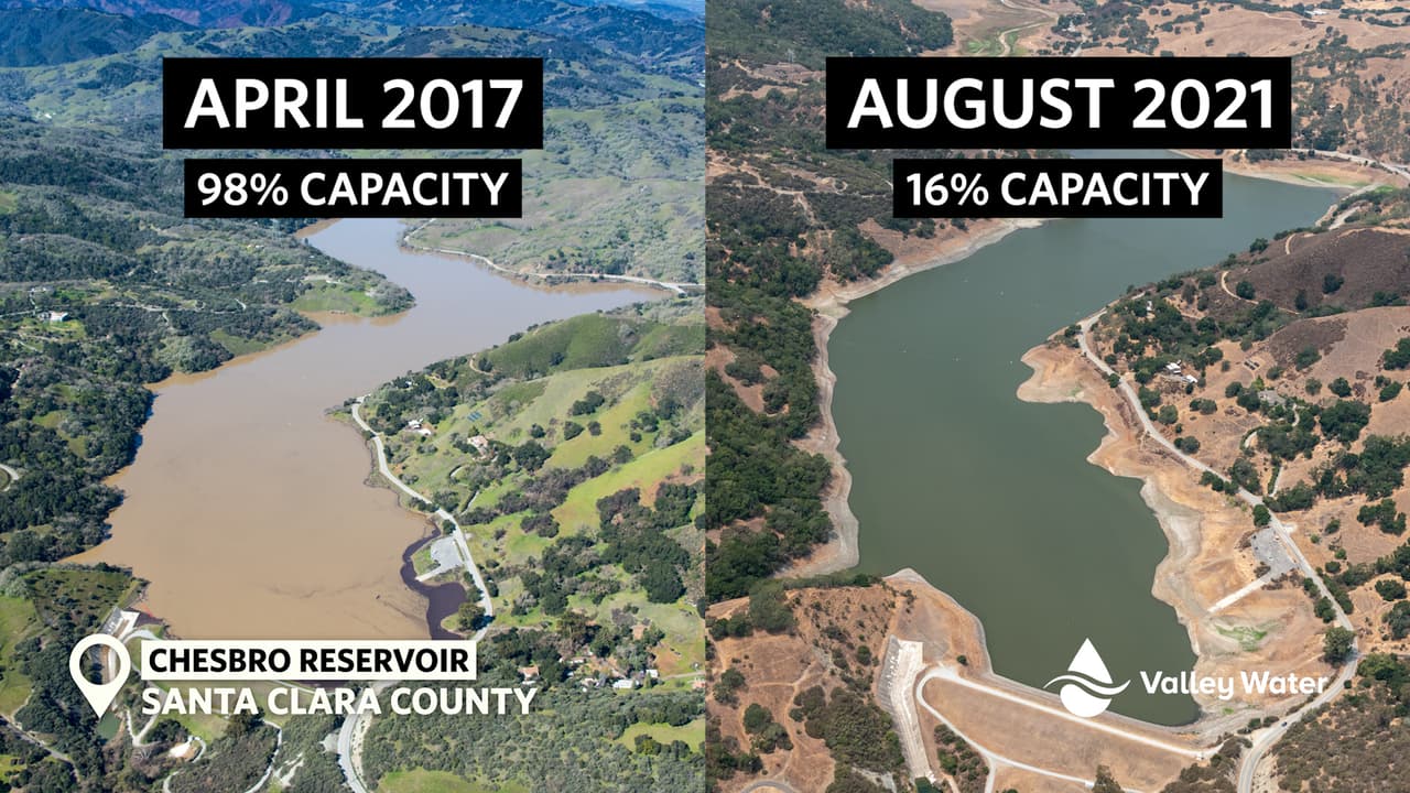Así lo evidenció 
<a href="https://www.valleywater.org/">Santa Clara Valley Water</a>, la agencia que administra el agua en el condado. En la foto se muestra el embalse de Chesbro.
<br>