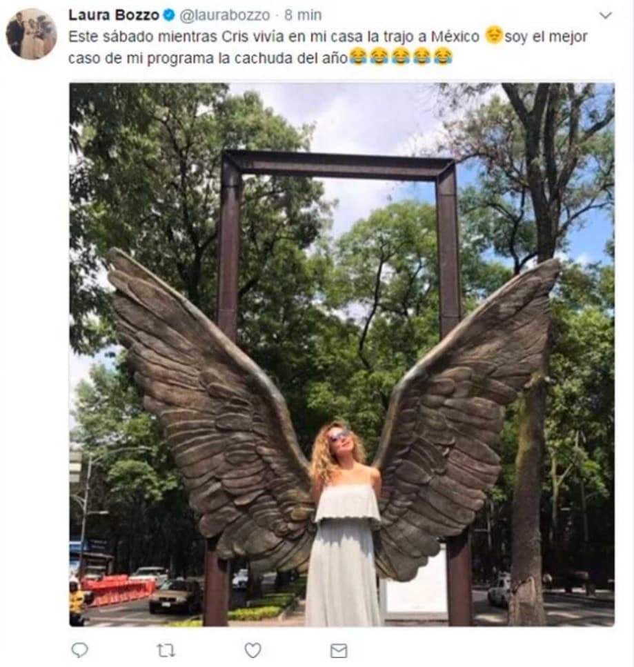 Una de las cosas que más le ha dolido a Laura Bozzo fue que Adriana Amiel, la supuesta amante de Cristian, cuando visitó México estuvo en su propia casa, por lo que subió por un par de horas la foto de ella en la Ciudad de México, para exhibirla en Twitter, aunque luego borró el post.