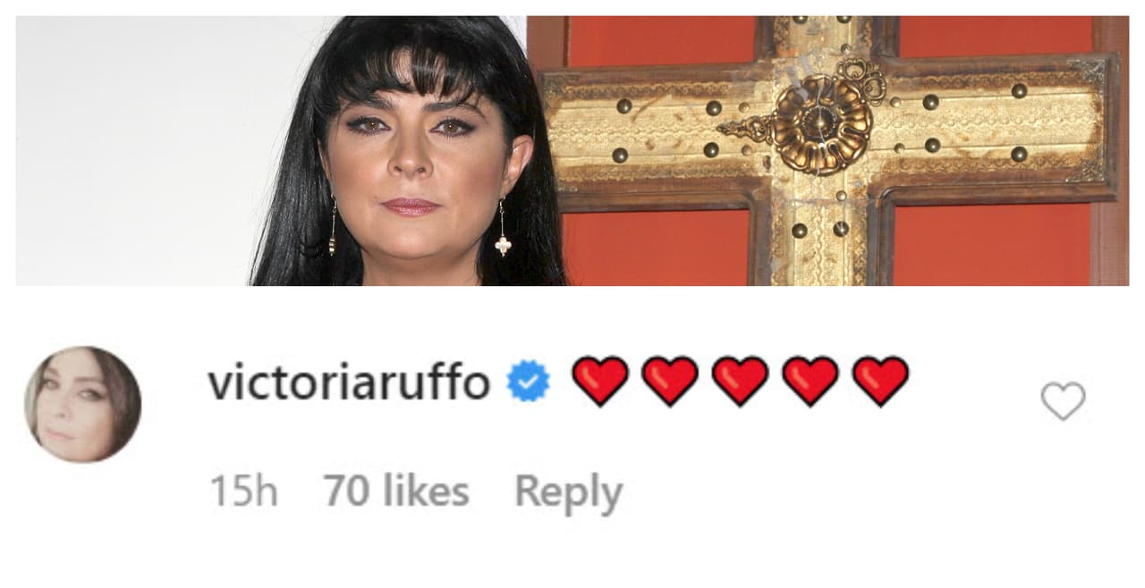 Entre las celebridades que la colmaron de mimos virtuales estuvo la primera actriz 
<b><a href="https://www.univision.com/famosos/estos-son-los-romances-de-victoria-ruffo-los-reales-y-los-que-le-han-inventado-fotos" target="_blank">Victoria Ruffo</a></b>, quien la llenó de emoticonos de corazón. 
<br>