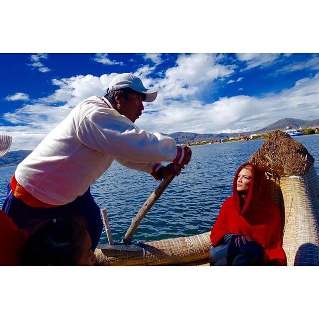 El día de San Valentín lo pasó de paseo por la Isla Flotante de Los Uros en Perú. "Un paseo por el Lago Titicaca, es el lago navegable a mayor altura en el mundo. Uros Khantati Islands".