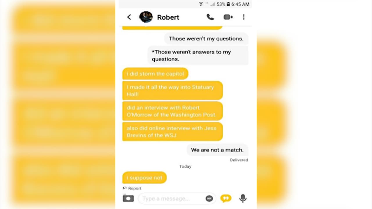 La captura de pantalla de la conversación.