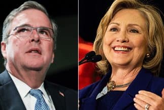 El ex gobernador de Florida, Jeb Bush, y la ex Secretaria de Estado de EEUU, Hillary Clinton, probables aspirantes a las candidaturas presidenciales de los partidos republicano y demócrata respectivamente.