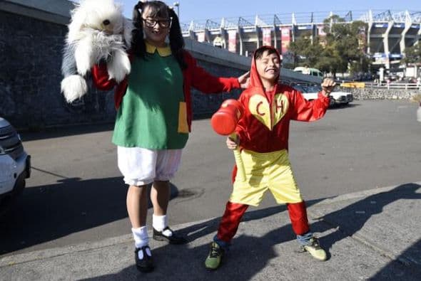 Chilindrina y el Chapulín Colorado. Fotos: Twitter