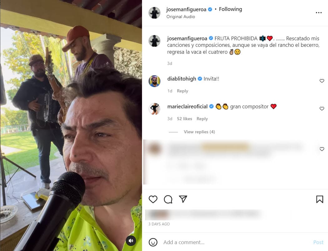 José Manuel Figueroa canta 'Fruta prohibida'.