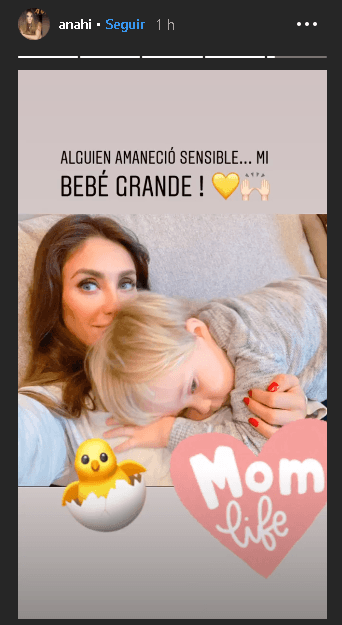 La estrella de Rebelde publicó este martes 29 de octubre una foto de su hijo Manuel con la que describe el estado de ánimo del bebé: "Alguien 
<b>amaneció sensible</b>... ¡mi bebé grande!", escribió.