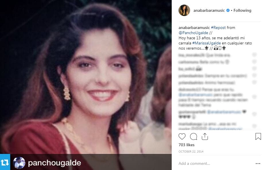 La muerte de Marissa volvió a ser noticia en 2017, cuando los restos de la hermana de Ana Bárbara fueron exhumados para cumplir con su última voluntad.