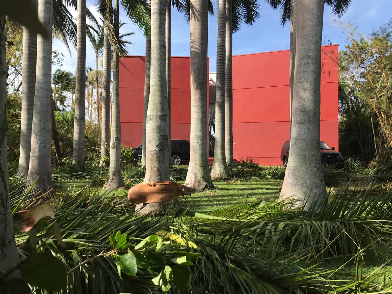 Al menos dos camionetas permanecían frente a la propiedad de la Chica Dorada y sus ocupantes revisaban toda la zona.