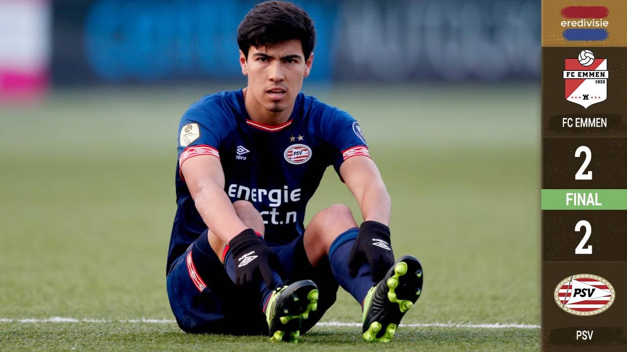 Con Chucky y Guti, PSV no logra mantener la ventaja y empata ente el Emmen