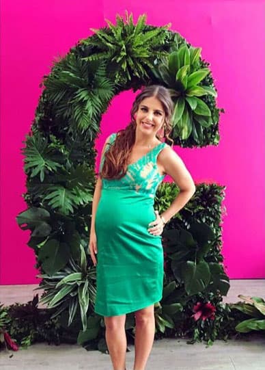 Así lucía 
<b><a href="http://www.univision.com/temas/michelle-renaud">Michelle</a></b> en febrero, unos días de dar a luz.