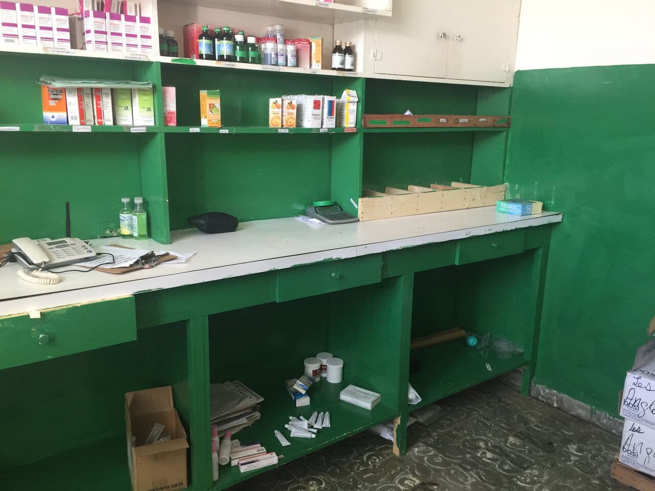 The shelves are bare at the main health clinic in Les Anglais.