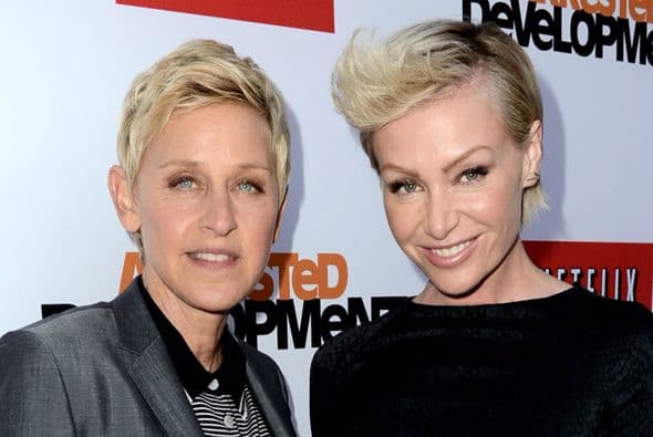 La conductora con Portia en el estreno de la nueva temporada de "Arrested Development".