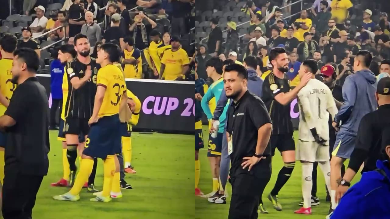 Olivier Giroud se despide de jugadores del América antes de retirarse