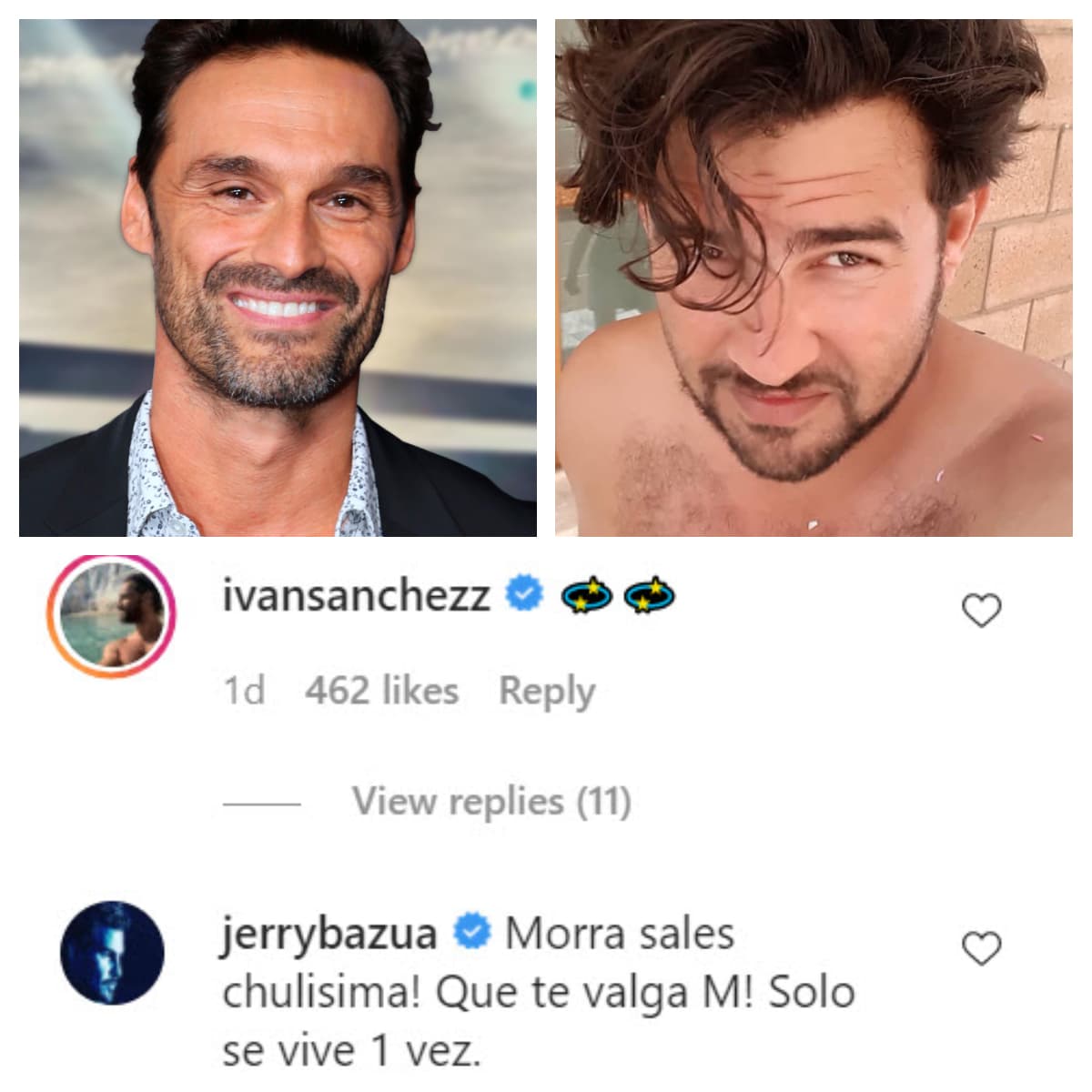 Esta vez, el actor Iván Sánchez y el cantante Jerry Bazúa la elogiaron por los retratos, pero de nuevo hubo respuesta por parte de Eugenio Derbez.
<br>