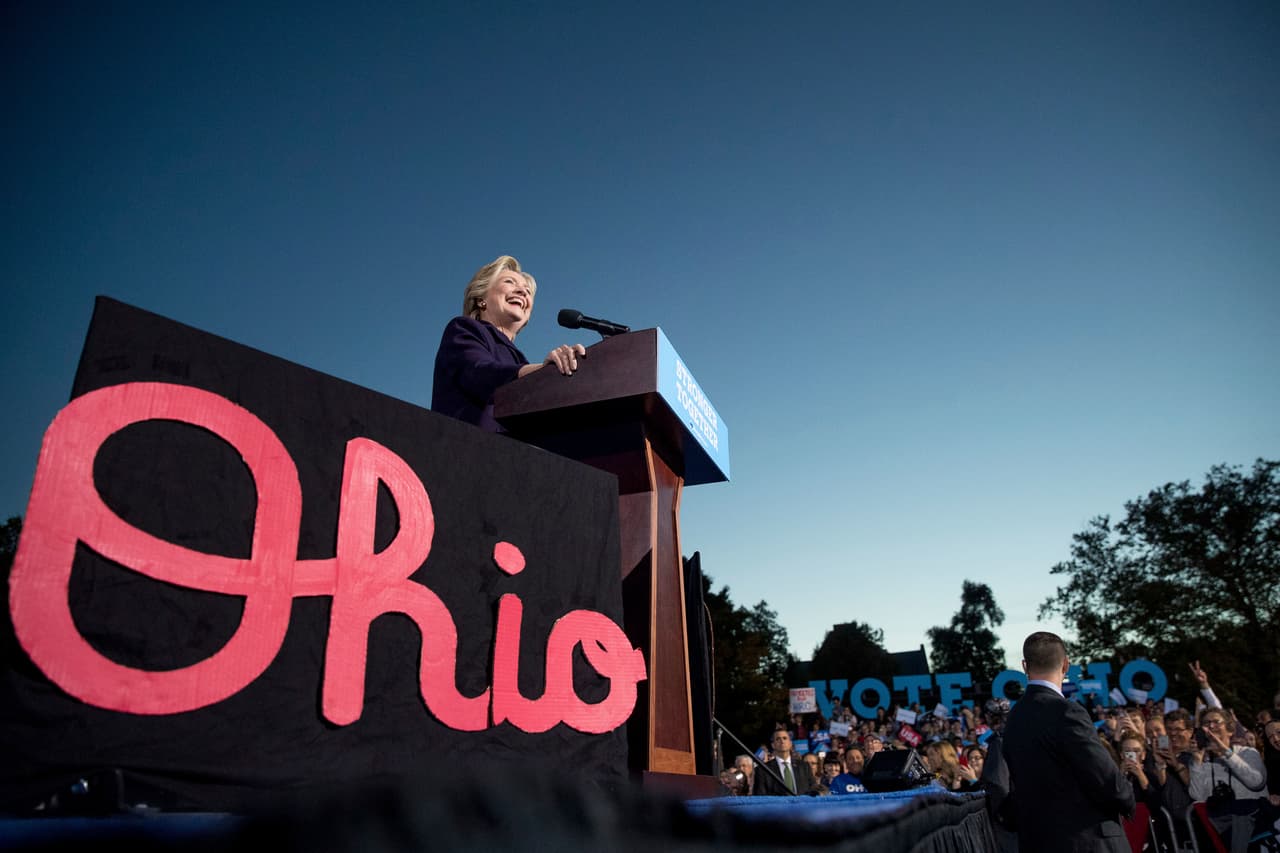 La candidata demócrata Hillary Clinton, durante un evento en The Ohio State University de Columbus, Ohio.