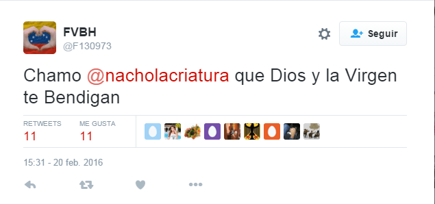 Recibió bendiciones por parte de la gente.