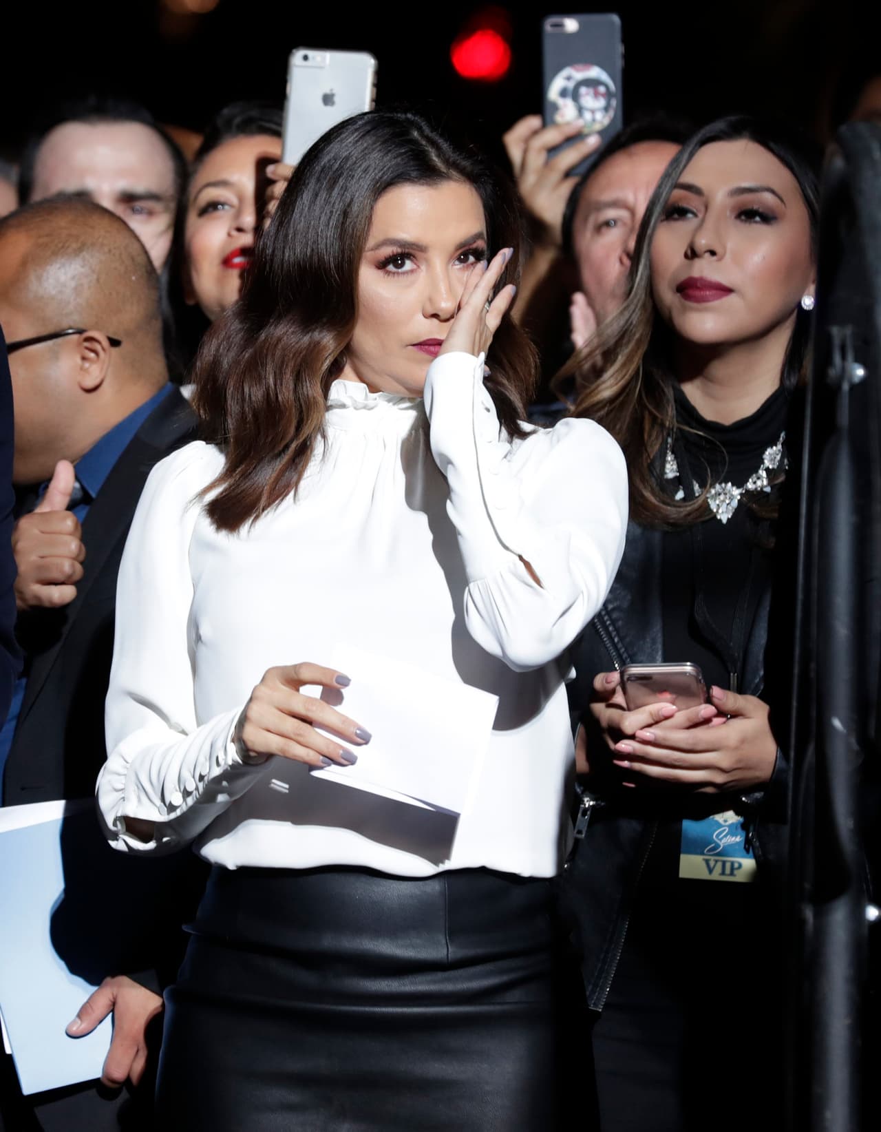 Longoria se mostró bastante conmovida con el evento y, con la voz entrecortada y con algunas lágrimas corriendo por su rostro, dijo: "Esto es para cada latina que ha soñado. La perdimos demasiado pronto, pero la podemos honrar esta noche cimentando su espacio entre las estrellas, donde se merece estar".