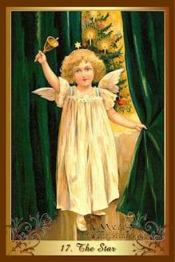 Así, aunque este mazo navideño está lleno de ángeles, querubines, niños sonrientes, Santa Claus y sus duendecitos, se puede usar con los mismos fines con los que se usa a los mazos más tradicionales de tarot.