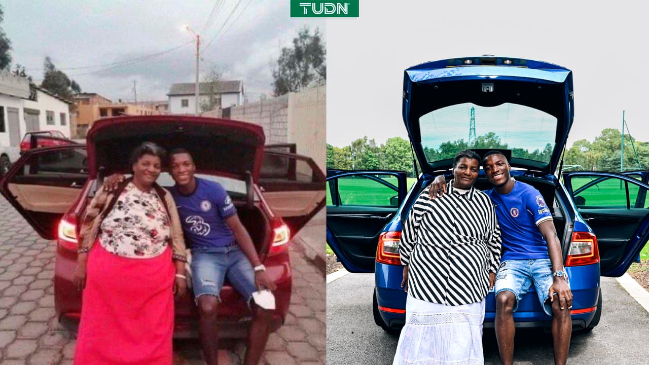 Chelsea recrea emotiva foto de Moisés Caicedo con su mamá tras anunciarlo