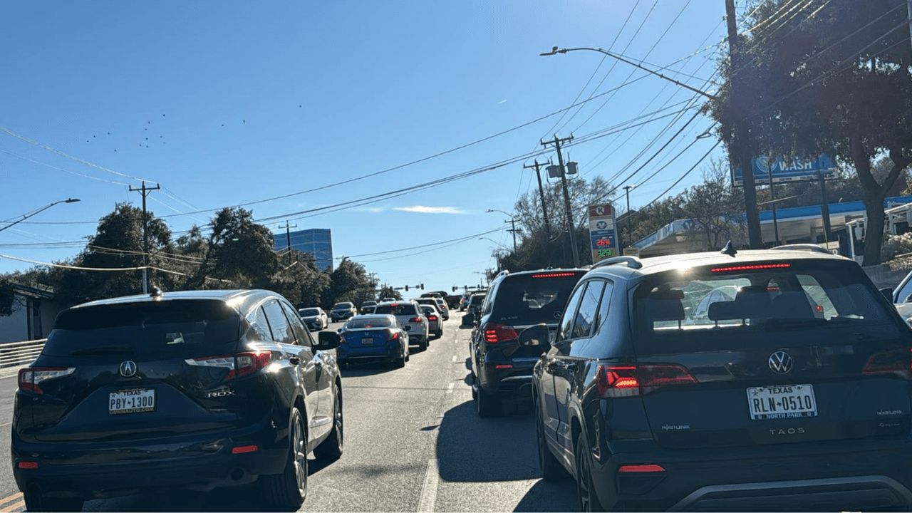 Así se ve el cierre desde la Huebner Road y la I-10.