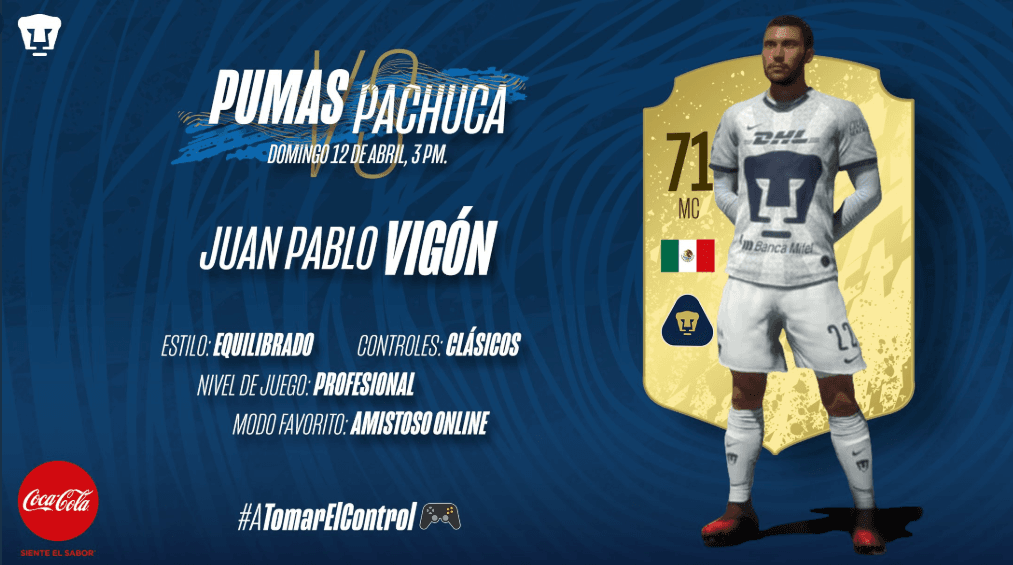 Vigón guiará a los Pumas durante este encuentro.