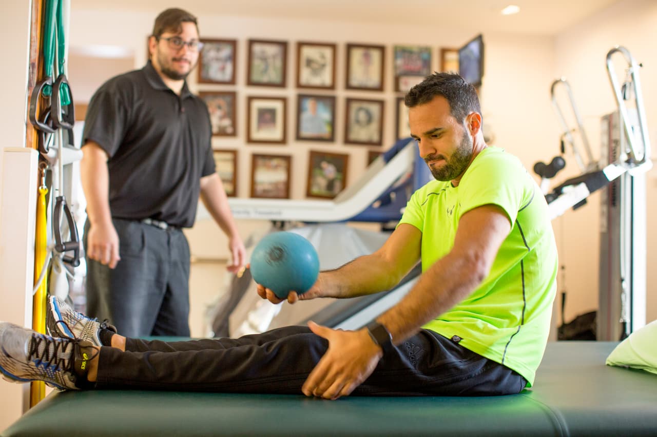 Gianluigi, en medio de un ejercicio de balance.