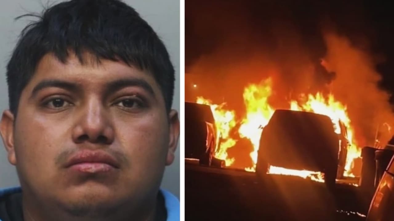 Incendio de varios autos en Homestead inició tras pelea entre un hombre y los hermanos de su exesposa