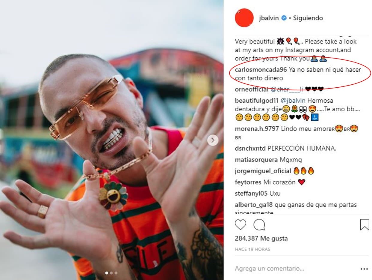 Sin embargo, esto bastó para que algunos usuarios le reprocharan al colombiano por presumir sus joyas y no saber cómo gastar su dinero: “Ya no saben ni qué hacer con tanto dinero”, escribió el usuario @carlosmoncada96.
<br>