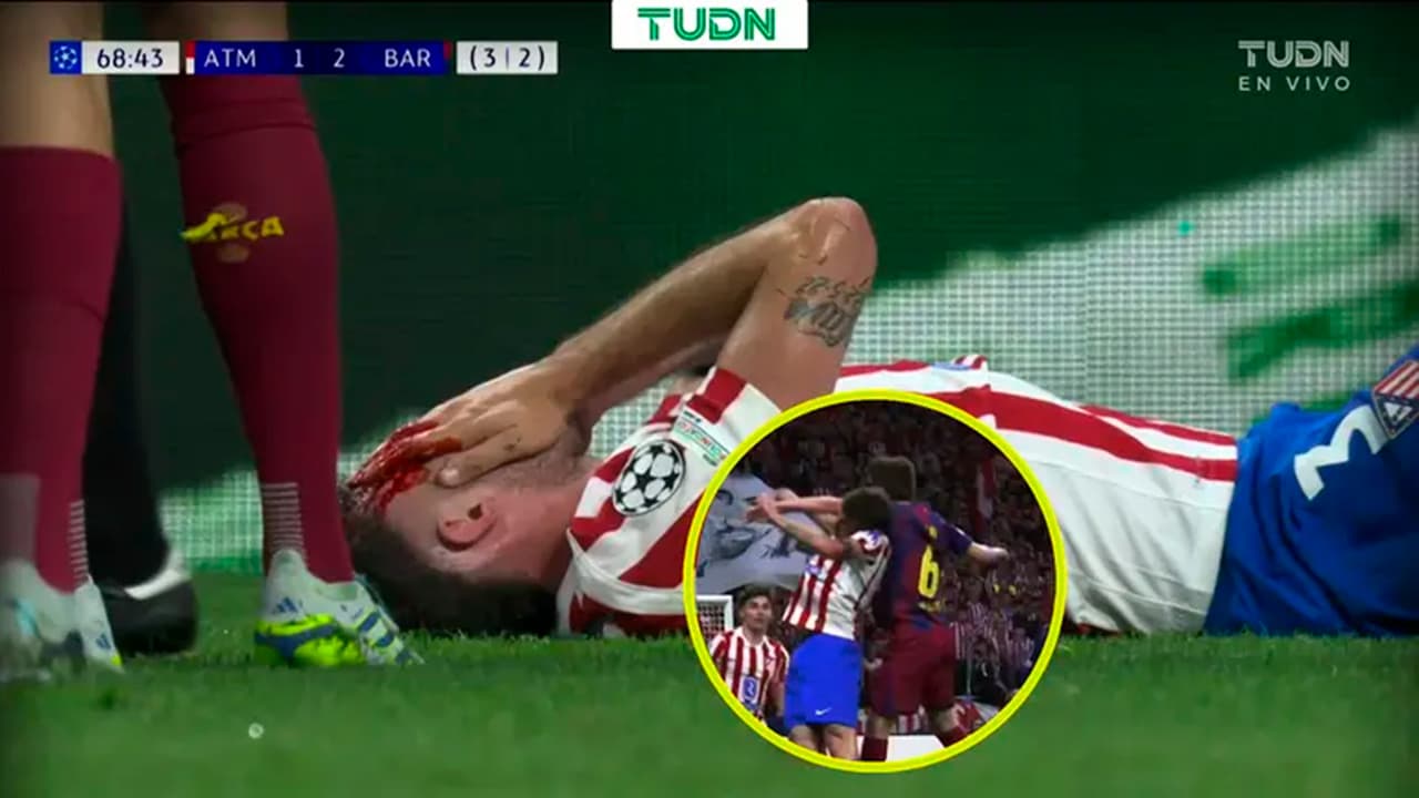 Polémica y sangre: codazo de Gavi a Ruggeri en el Atlético de Madrid vs. Barcelona
