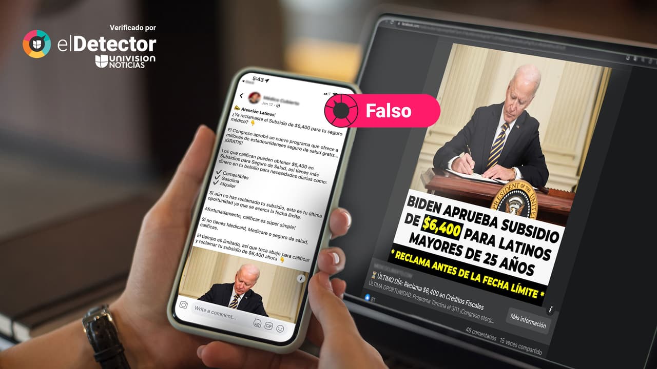 Gobierno de EEUU no ha aprobado un nuevo programa de subsidio de $6,400 para latinos, como dicen en redes