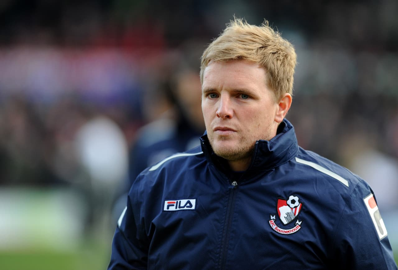 <b>5. Eddie Howe (A.F.C. Bournemouth) - </b>Su carrera como entrenador inició en la temporada 2008/2009 en el Bournemouth, pero la interrumpió para ir al Burnley. Sin embargo, 
<b>desde en octubre de 2012 regresó y ha estado allí hasta el momento.</b>