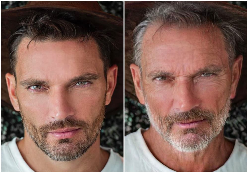 El actor argentino Julián Gil, de 49 años de edad, también compartió una imagen comparativa de cómo se ve ahora y cómo lo hará cundo rebase los 60 años de edad. "La cuestión es llegar feliz en paz y como Coco", escribió el papá de Matías Gregorio.