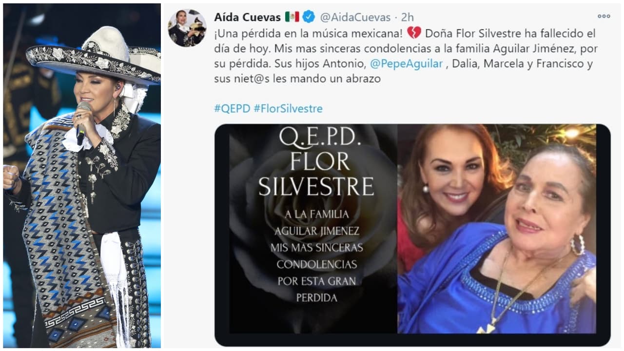 La intérprete de música vernácula Aída Cuevas, ganadora de un GRAMMY y un Latin GRAMMY, publicó una fotografía donde aparece junto a la fallecida artista.