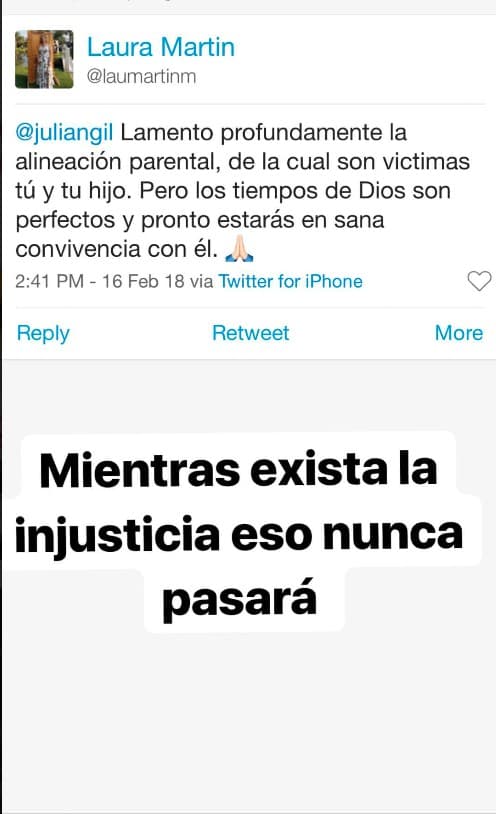 Ante mensajes de esperanza, el actor replicó que mientras exista la injusticia, él no podrá estar al lado del menor de sus tres hijos.