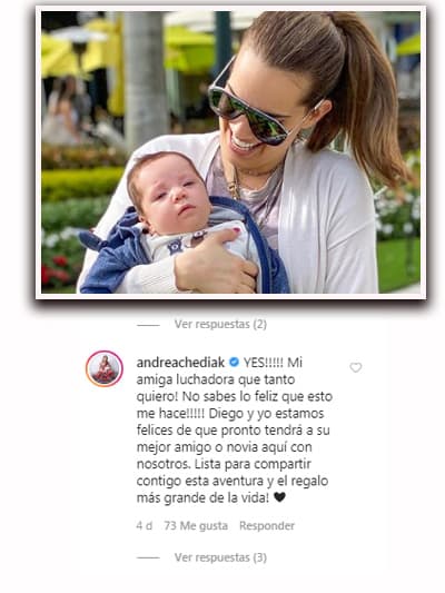 El mensaje lleno de gratitud, fe y felicidad absoluta rápidamente se volvió viral. El milagro de Michelle Galván venía en camino, y una de las primeras en reaccionar fue Andrea Chediak, quien se dijo "lista para compartir contigo esta aventura y el regalo más grande de la vida".