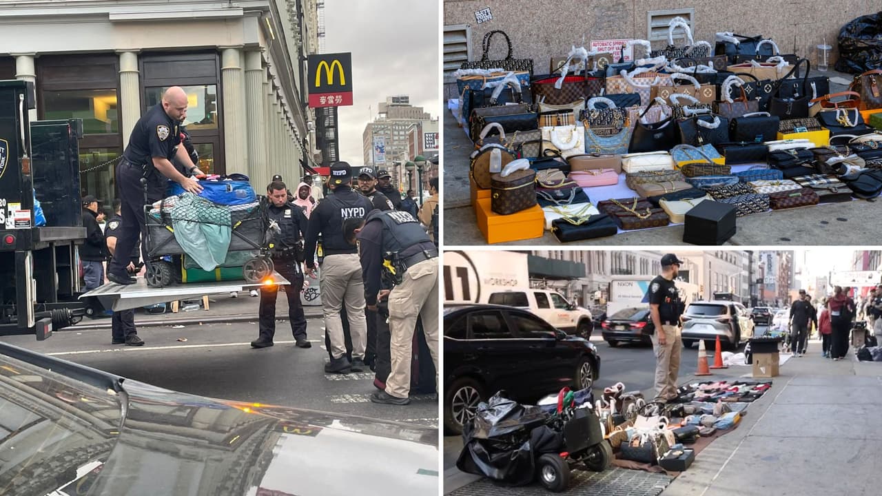 La Policía de Nueva York 
<b>mantiene desde hace un par de semanas operativos para decomisar mercancía ilegal</b> y retirar a los vendedores en varias calles de Manhattan.
<br>