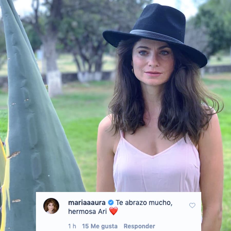 Su compañera en la película 'Te juro que yo no fui', María Aura expresó: "Te abrazo mucho, hermosa Ari".