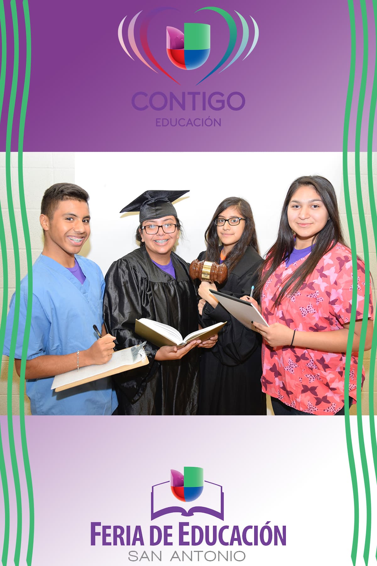 Durante la Feria de Educación San Antonio, cientos de niños se retrataron representando la profesión que les gustaría desempeñar de grandes, y seguramente sus padres podrán ayudarlos a lograr su sueño gracias a la información que recibieron durante la Feria.