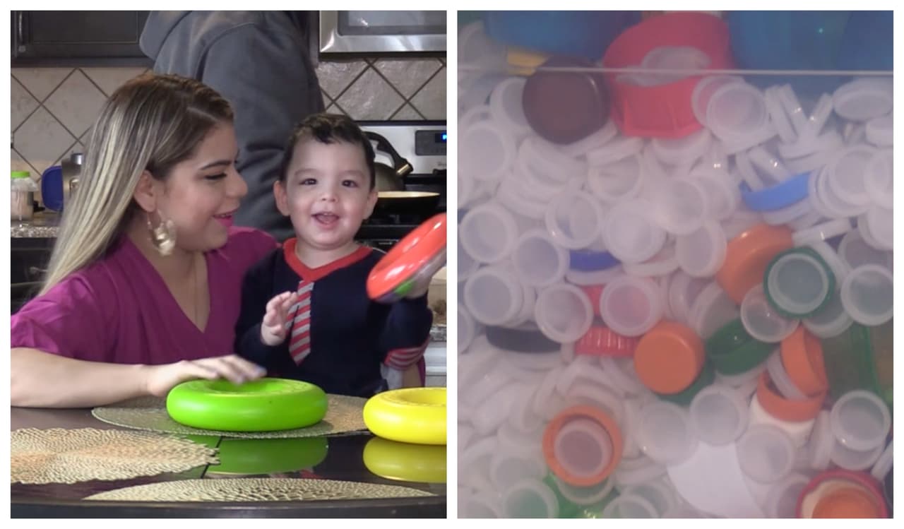 “Con algo pequeño podemos contribuir a grandes cosas”: Madre recicla tapas de botellas para ayudar a niños con cáncer 