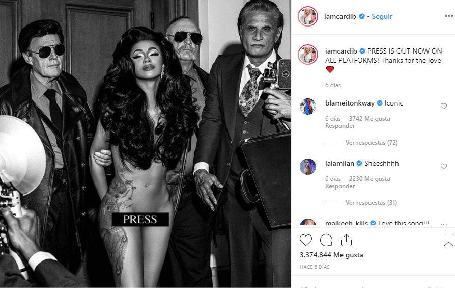 El trabajo está inspirado en las imágenes que la misma Cardi B publicó para promocionar el tema 'Press'. Dicha canción es una crítica de la cantante a todos sus detractores, en especial a los medios de comunicación que la han atacado.